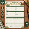 Livestock Dam & Sire Record Printable | Breeding Tracker (PDF)