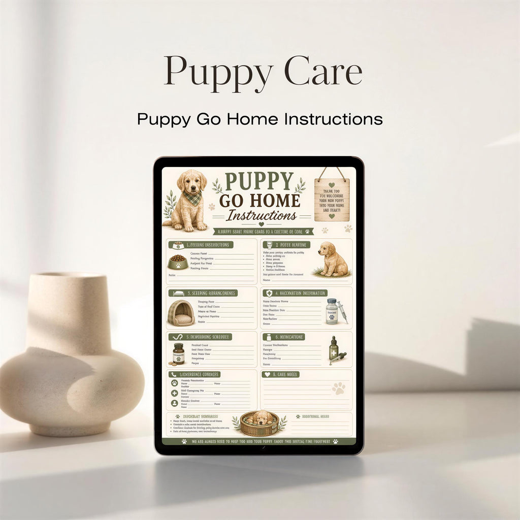 Puppy Care Bundle | New Puppy Owner Planner, Feeding Potty Vaccination Schedule (PDF)