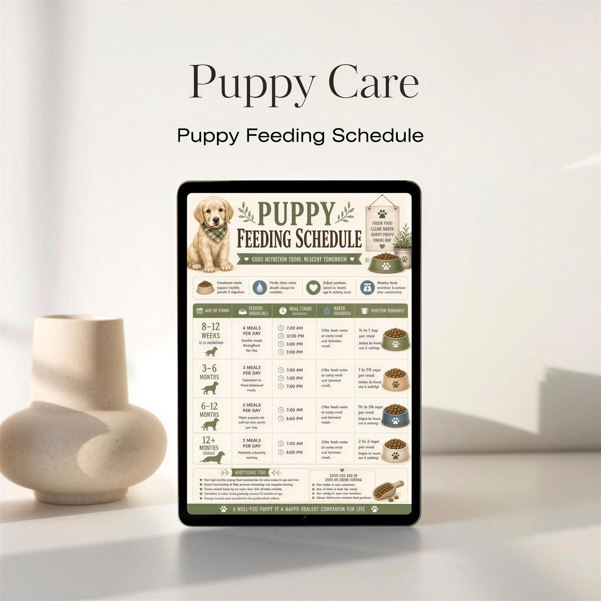 Puppy Care Bundle | New Puppy Owner Planner, Feeding Potty Vaccination Schedule (PDF)